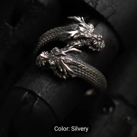 Double head dragon ring - Picture 3 of 10